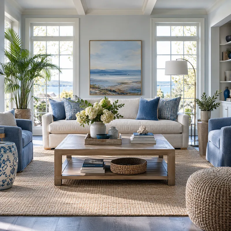 AI-generated concept: a bright, thoughtfully finished home interior.