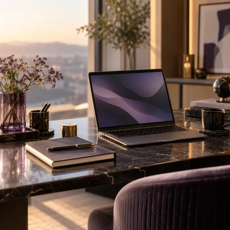 AI-generated concept: a calm professional workspace.