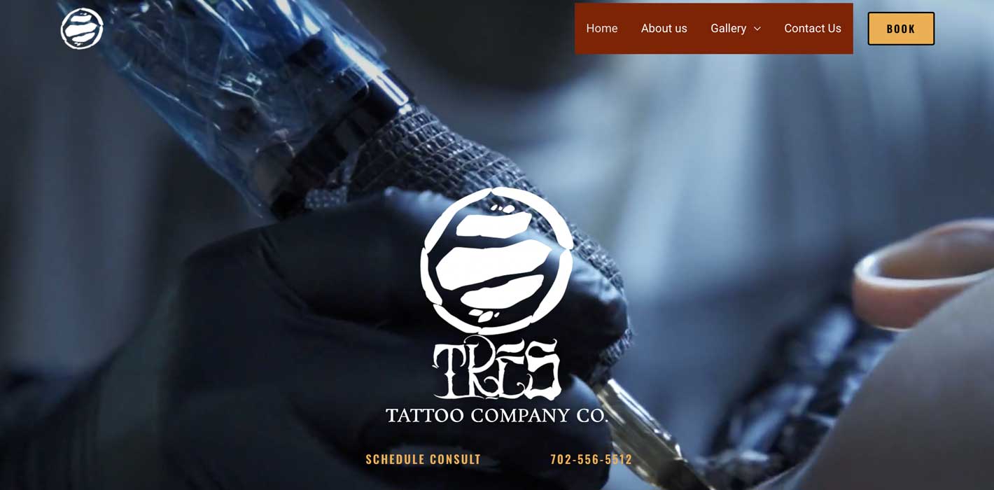 Tres Tattoo website preview, a Rank.Vegas work sample