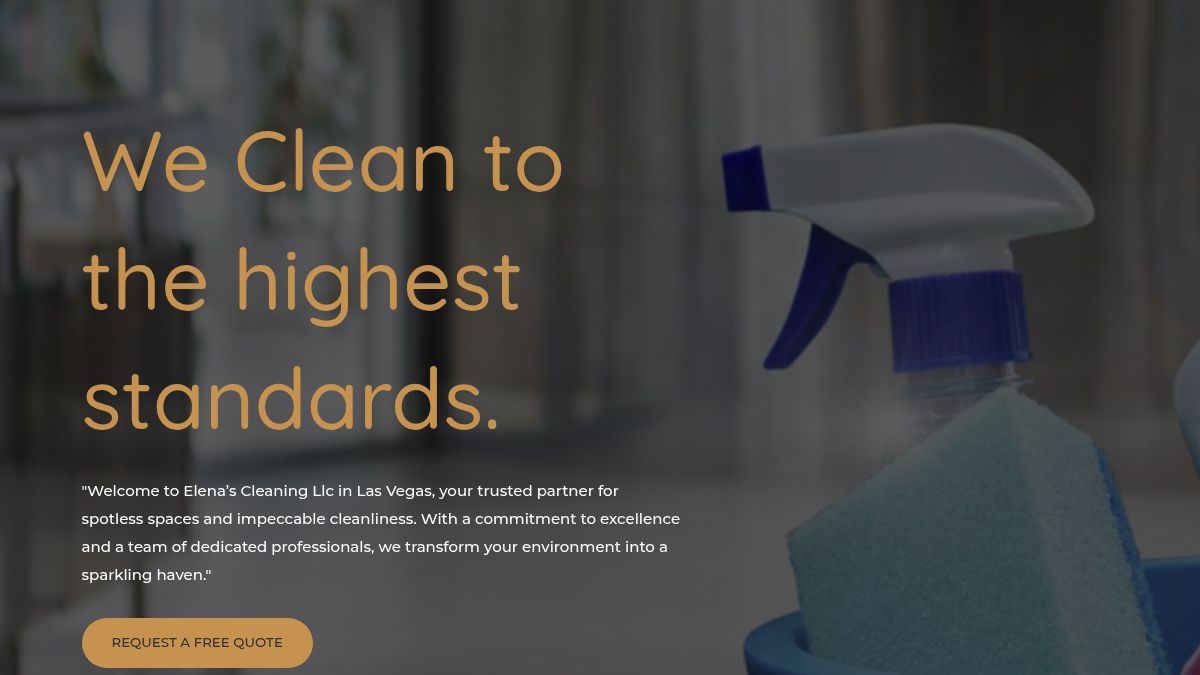 Elena’s Cleaning LLC website preview, a Rank.Vegas work sample