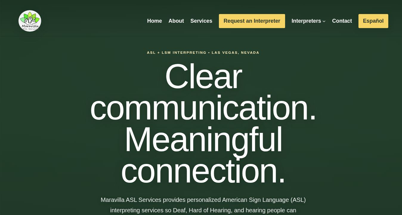 Maravilla ASL Services website preview, a Rank.Vegas work sample